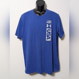 Men's Under Armour HeatGear USA Flag Blue  XL
